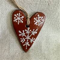 Heart with Snowflakes Ornament $30