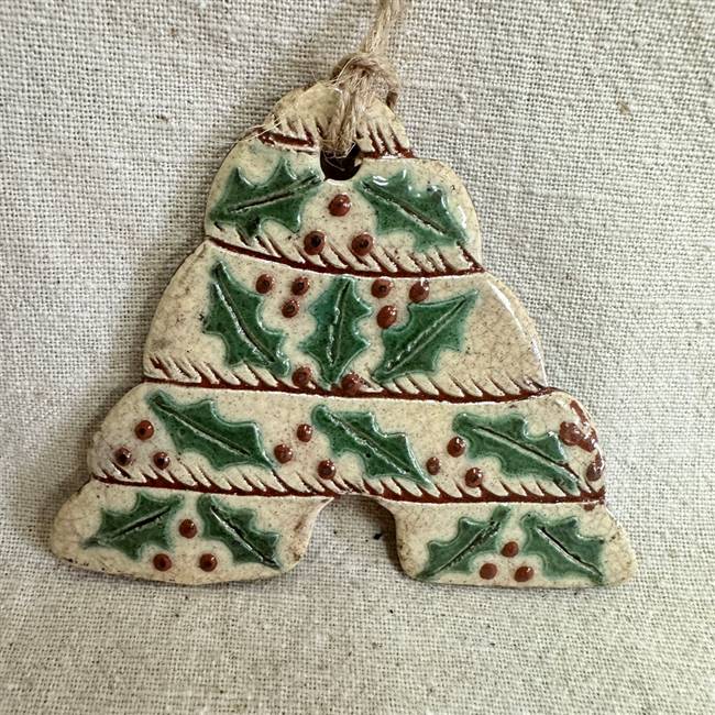 Beeskep with Holly Ornament $30