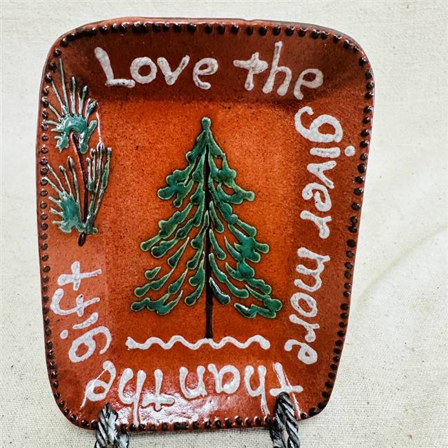 Small Love the Giver Christmas Tree Plate $30