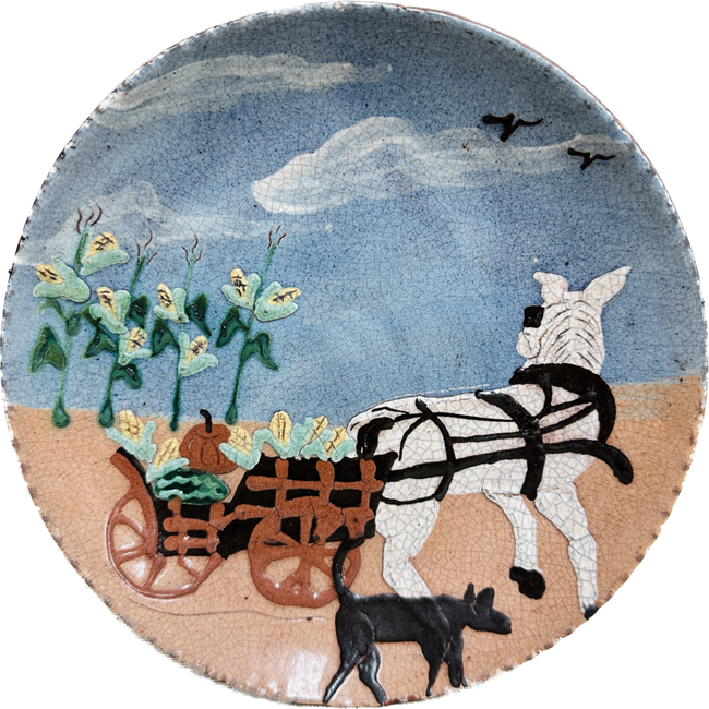 Fall Farm Scene with Horse Plate (MTO) $65