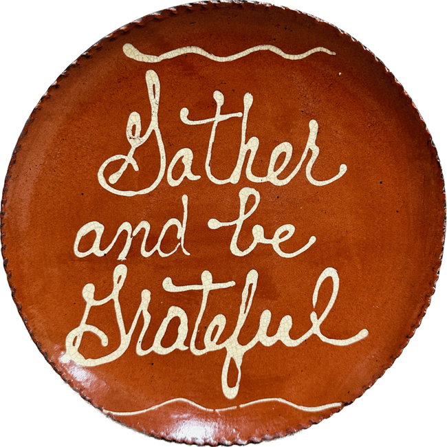 Quilled Gather and be Grateful Plate (MTO) $75