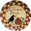 Autumn Days Crow with Checkered Border Plate (MTO) $105