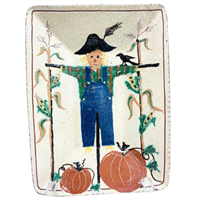 Scarecrow and Pumpkins Plate