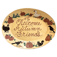 Welcome Autumn Friends Platter with Pumpkin Border