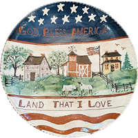 Land That I Love Plate with Farm Scene (MTO) $225