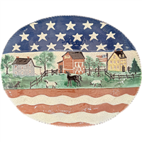 Patriotic Farm Scene Platter (MTO) $255