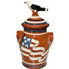 Double Handled Jar with Flag and Eagle Lid (MTO) $165