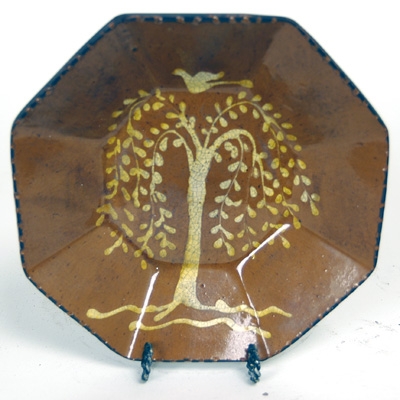 Quilled Bird and Willow Tree Plate (MTO) $75
