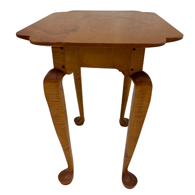 Lamp Table with Hand Sawn Queen Anne  Legs $2625