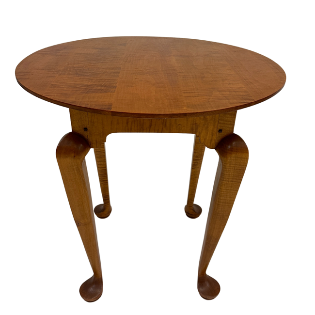 Round  Game Table with Hand Sawn Queen Anne Legs $2425