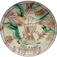 Sgraffito Liberty Eagle Plate (MTO) $135