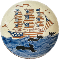 Patriotic Whaling Ship Plate (MTO) $225