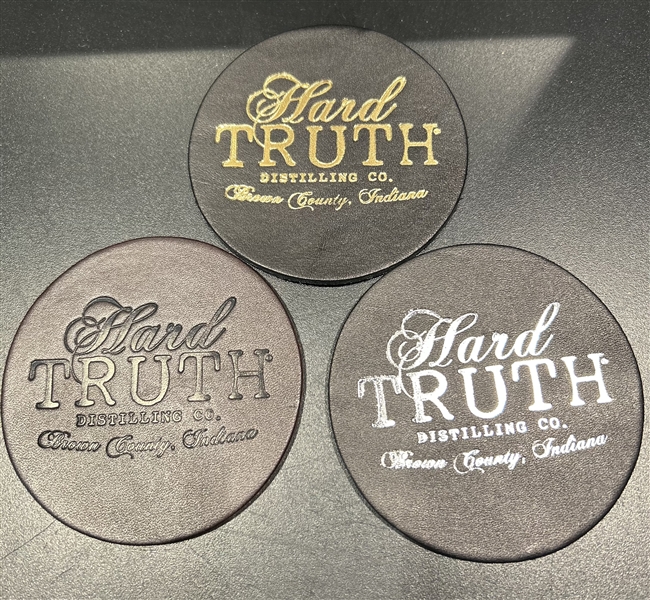 Hard Truth Leather Coaster