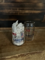 Red White and Brews Can Glass