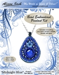 BEADING KITS > Bead Embroidered Pendant - Midnight Blue