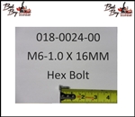 M6-1.0 X 16MM HEX BOLT CL 8 - Bad Boy Part# 018-0024-00