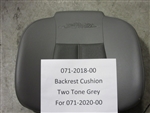 Backrest Cushion Two Tone Grey -Bad Boy Part# 071-2018-00