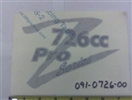 Z 726cc Pro Series Decal - Bad Boy Part # 091-0726-00