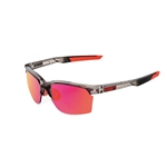 100% Sportcoupe, Polished Translucent Crystal Frame,  Smoke Purple Multilayer Mirror Lens