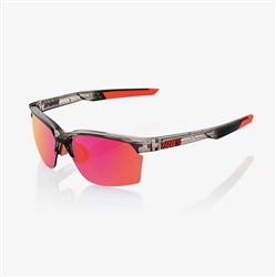 100% Sportcoupe, Polished Translucent Crystal Frame,  Smoke Purple Multilayer Mirror Lens