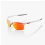 100% Sportcoupe, Matte White Frame, Red Multilayer Mirror lens