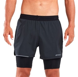 2XU Men's XVENT 2 in 1 5" Running Short