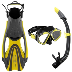 Aqua Lung Hawkeye Snorkeling Set, Yellow/Black