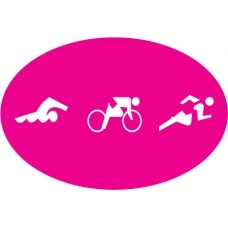 Oval Decal, Triathlon Figures