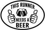 Oval Decal, This runner needs a Beer