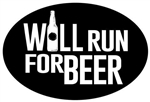 Oval Decal, Will run for Beer