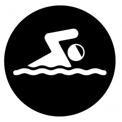 Round Decal, Swimmer Dude