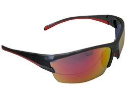 Chili's Thunder Sunglasses, Black/Red/Yellow Mirror