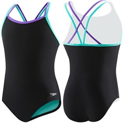 Speedo Girls Crossback Swimsuit, 7714705