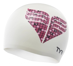 TYR Pink Chevron Silicone Adult Swim Cap