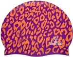 Water Gear Graphic Silicone Swim Cap, Leopard Print