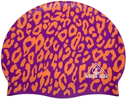 Water Gear Graphic Silicone Swim Cap, Leopard Print