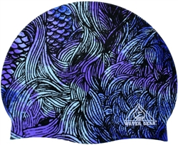 Water Gear Graphic Silicone Swim Cap, Blue Mermaid