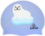 Water Gear Graphic Silicone Swim Cap, Seal On Iceberg