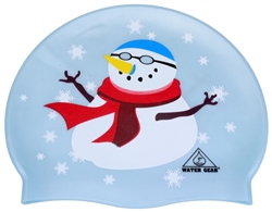 Water Gear Graphic Silicone Swim Cap, Snowman