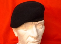 Military Navy Beret ( Leather Banded Silk Lined Dark Blue Beret ) Army Berets