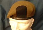 Quality Royal Anglian Regiment Leather Banded Silk Lined Beret + Black Patch