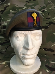 Officers Welsh Guards Beret ( WG Leather Banded Silk Lined Beret ) + Officers Bullion Wire Beret Badge