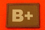 Desert Blood Group Patch B+ ( Sand Combat B+ Badge ) Velcro Backed