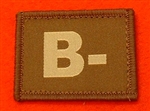 Desert Blood Group Patch B- ( Sand Combat B- Badge ) Velcro Backed