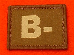 Desert Blood Group Patch B- ( Sand Combat B- Badge ) Velcro Backed