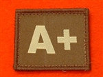 Desert Blood Group Patch A+ ( Sand Combat A+ Badge ) Velcro Backed
