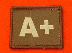 Desert Blood Group Patch A+ ( Sand Combat A+ Badge ) Velcro Backed