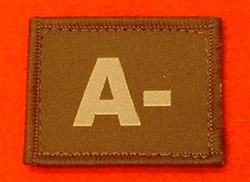 Desert Blood Group Patch A- ( Sand Combat A- Badge ) Velcro Backed