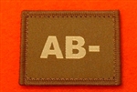 Desert Blood Group Patch AB- ( Sand Combat AB- Badge ) Velcro Backed