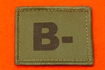 B+ Combat Blood Group Patch ( Velcro Backed ) Olive Green B+ Badge
